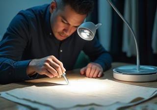 Technicien inspectant un tissu sous une lumière